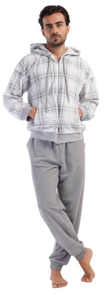 Vienetta Hausanzug Herren Fleece Anzug (2 tlg) Baumwolle von Vienetta