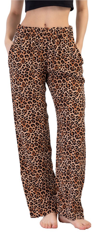 Vienetta Pyjamahose Damen Schlafanzughose lang (1-tlg) Animal Design von Vienetta
