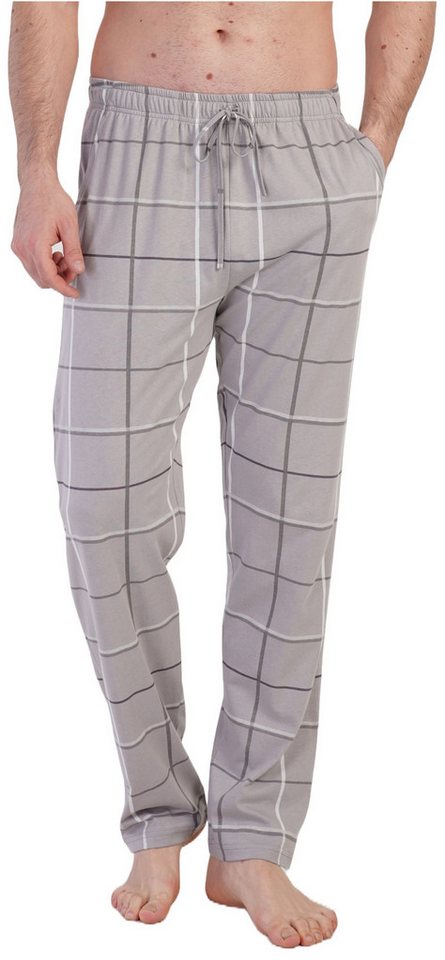 Vienetta Pyjamahose Man (1-tlg., 1-teilig) Herren Schlafhose lang Relaxhose Homewearhose Baumwolle große Größen von Vienetta
