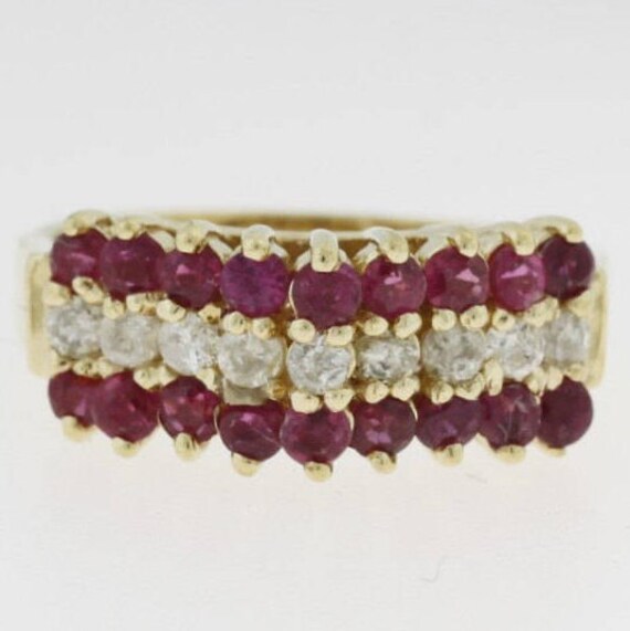 3/4 Ct. Diamant Rubin Jahrestag Band 14K Gold - Juli Geburtsstein von ViennaJewelryandCo