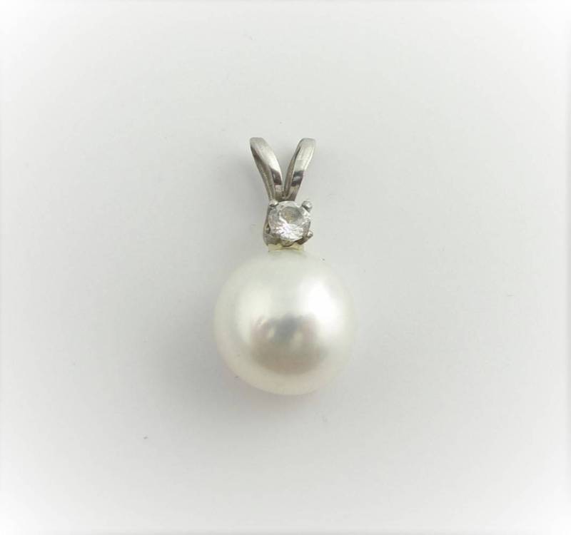 Diamant Und Birne Halskette - Sterling Silber von ViennaJewelryandCo