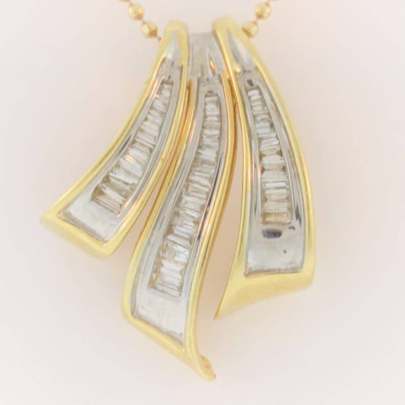 Drei Bar Diamant Anhänger - 14K Gelbgold von ViennaJewelryandCo