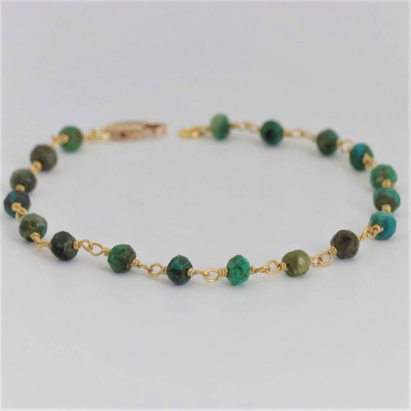 Grüner-Türkis in 18 K Gold Versilbert von ViennaJewelryandCo