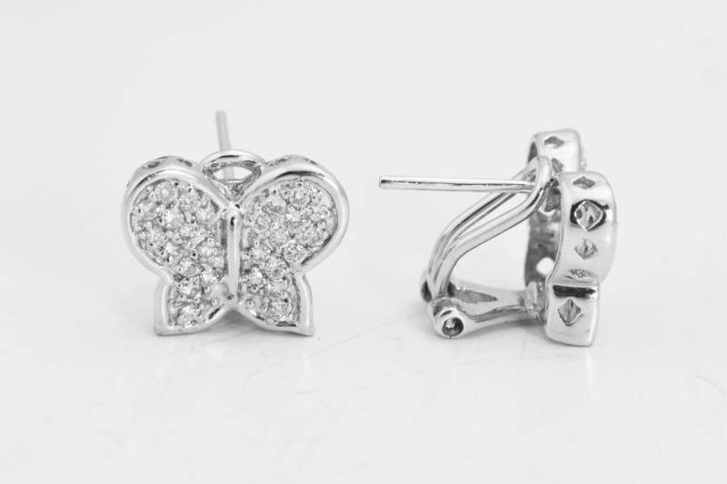 Schmetterling Diamond Earrings-18K White Gold Schmuck von ViennaJewelryandCo