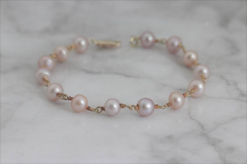 Süßwasserperlen Armband in Sterling Silber - Perlenarmband von ViennaJewelryandCo