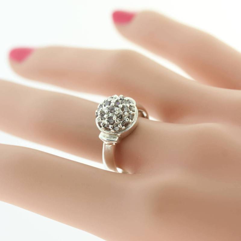 Vintage Rauchquarz Kuppel Ring - Sterling Silber von ViennaJewelryandCo