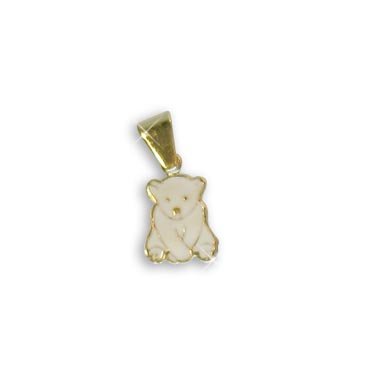 Baby Eisbär Charms Anhänger echt 14 Karat Gold 585 emailliert (Art. 206035) von Viennagold