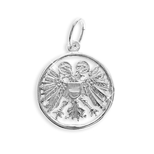 Echt Sterling Silber 925 Anhänger Österreichischer Bundesadler Durchmesser 15mm (Art.215071) von Viennagold