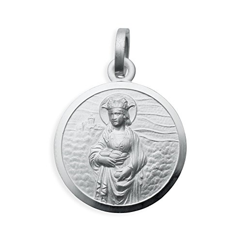 Echt Sterling Silber 925 Heilige Elisabeth von Thüringen (auch Ungarn) Medaille, Durchmesser 16mm (Art.213157) Gratis Express Gravur von Viennagold