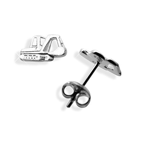 Einzel-Ohrstecker per Stück Schaufelbagger echt Sterling Silber 925 (Art 602073/811136) von Viennagold