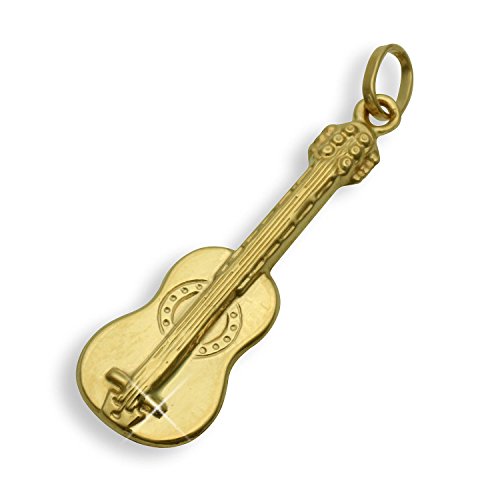 Gitarre Anhänger dreidimensional echt 14 Karat Gold 585 (Art.205044) von Viennagold