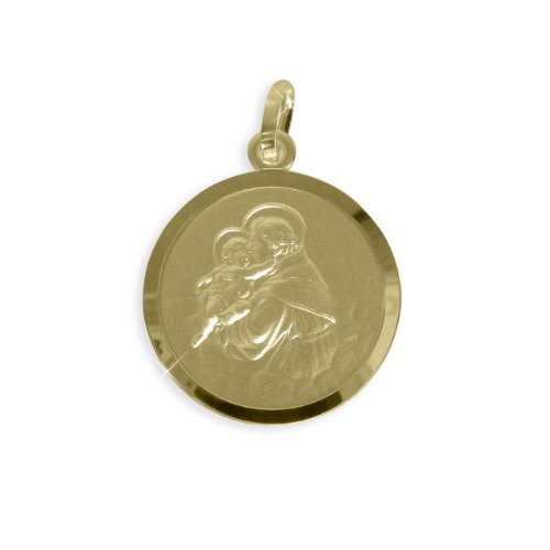 Heiliger Antonius Medaille Anhänger 14mm echt Sterling Silber 925 (213020) Gratis Express Gravur von Viennagold