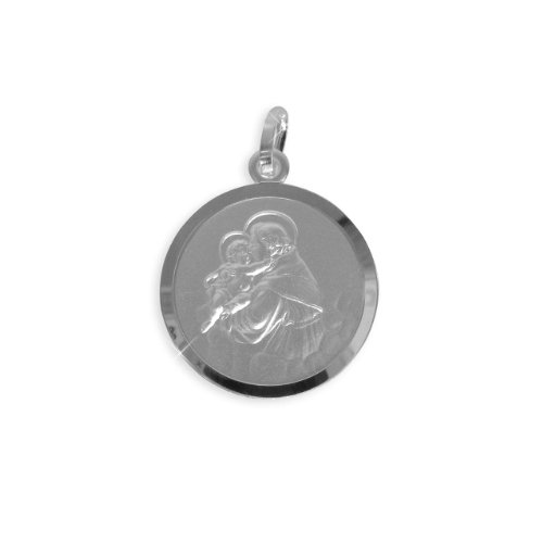 Heiliger Antonius Medaille Anhänger Durchmesser 12mm echt Sterling Silber 925 (Art.213019) Gratis Express Gravur von Viennagold