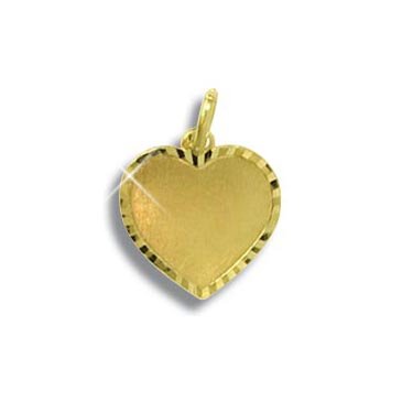 Kettenanhänger Herz echt 14 Karat Gold 585 Gravurplättchen (Art.201048) Gratis Express Gravur von Viennagold