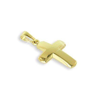 Kreuz Anhänger für Taufe und Kinder echt 14 Karat Gold 585 22mm (Art. 203124 (158)) Gratis Express Gravur von Viennagold