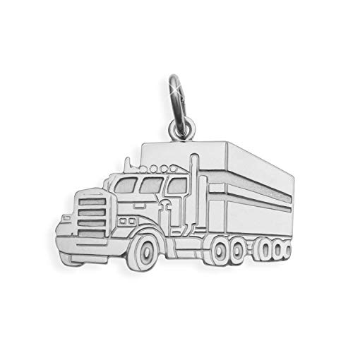LKW Truck Lastwagen Anhänger Sterling Silber 925 (Art.209023) Gratis Express Gravur von Viennagold
