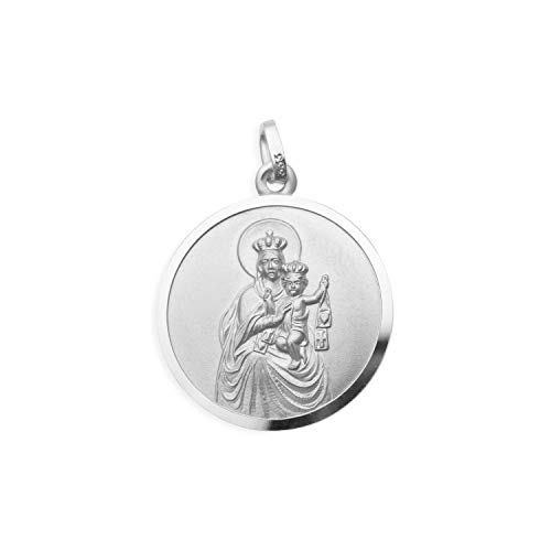 Madonna Carmen Herz Jesu Skapulier Ø14mm Anhänger Sterling Silber 925 (Art.213011) von Viennagold