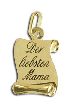 Muttertag Kettenanhänger echt 14 Karat Gold 585 Der liebsten Mama (Art.201047) von Viennagold