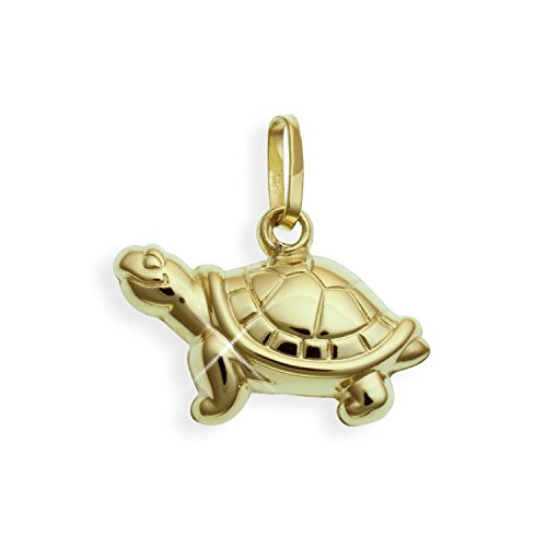 Schildkröte 3D Charms Anhänger 14 Karat Gold 585 10x18mm (Art.206053) von Viennagold