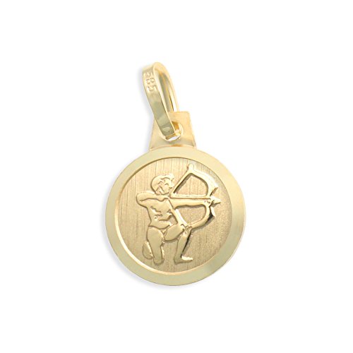 Sternzeichen Tierkreiszeichen Schütze & Schutzengel 14 Karat Gold 585 Anhänger Durchmesser 10mm (Art.213127) von Viennagold