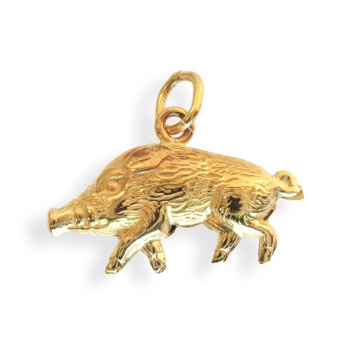 Wildschwein Wildsau Charms Anhänger Sterling Silber 925 (Art.206057) von Viennagold