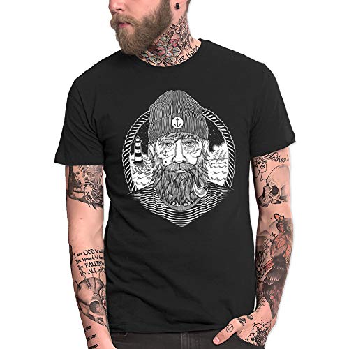 VIENTO Real Captain Herren T-Shirt (Schwarz, L) von VIENTO