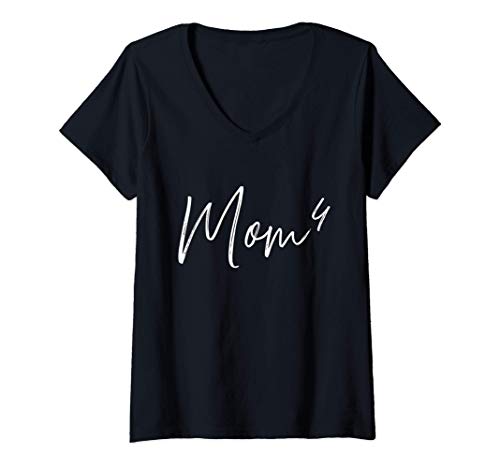Damen Vierfache Mama hoch 4 T-Shirt mit V-Ausschnitt Damen Vierfache Mama hoch 4 T-Shirt mit V-Ausschnitt von Vierfache Mama Geschenke