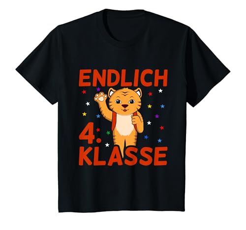 Kinder Endlich 4.Klasse Schulanfang Schulstart Klassenwechsel T-Shirt von Viertklässler Grundschule Jungen Klasse 4