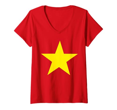 Damen Vietnam-Flagge, vietnamesischer Nationalunabhängigkeitstag TET T-Shirt mit V-Ausschnitt Damen Vietnam-Flagge, vietnamesischer Nationalunabhängigkeitstag TET T-Shirt mit V-Ausschnitt von Vietnam National Independence Day