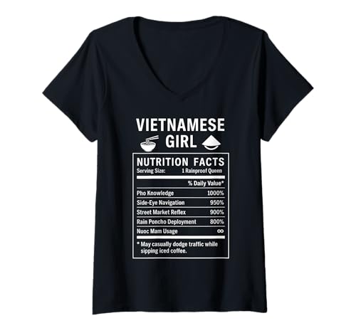 Damen Lustiges vietnamesisches Mädchen, stolze vietnamesische Frauen T-Shirt mit V-Ausschnitt von Vietnamese Girl Gifts for Proud Vietnamese Women