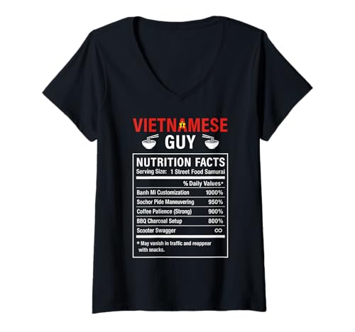 Damen Lustiger vietnamesischer Kerl stolze Männer mit Vietnamwurzeln T-Shirt mit V-Ausschnitt von Vietnamese Humor Gifts for Men of Vietnam