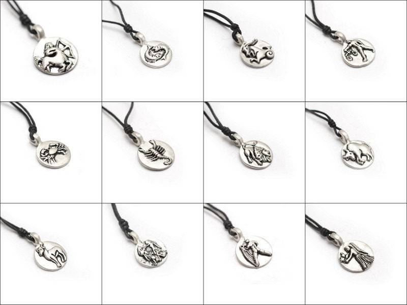 sternzeichen Astrologie Zeichen Silber Zinn Halskette Anhänger Schmuck Konstellation Kunst von VietsWay