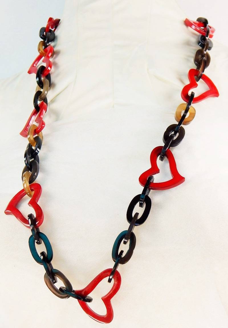 Handmade Bio Buffalo Horn Rot Lack Halskette Vhns337 Handmade Bio Buffalo Horn Rot Lack Halskette Vhns337 von Vietuscrafts