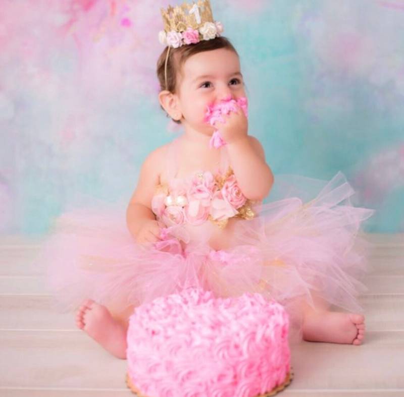 Rosa Geburtstags-Outfit | Geburtstagskleid Tütü Outfit Babys Erster Geburtstag Faust Mädchen Tutu von VievieandMe