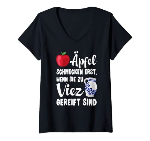 Damen Viez Apfelwein aus Trier Herbstanfang Viezfest T-Shirt mit V-Ausschnitt Damen Viez Apfelwein aus Trier Herbstanfang Viezfest T-Shirt mit V-Ausschnitt von Viez Apfelwein Viezfest Geschenke
