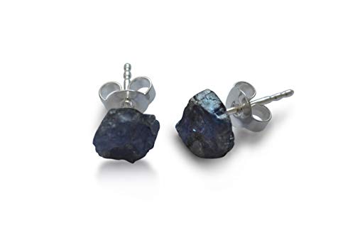 Natürliche Saphir Ohrstecker 10-11 mm, Rohstein in 925 Sterling Silber, Handgemacht, Einzigartige Edelstein Schmuckstücke Natürliche Saphir Ohrstecker 10-11 mm, Rohstein in 925 Sterling Silber, Handgemacht, Einzigartige Edelstein Schmuckstücke von Vifaelno