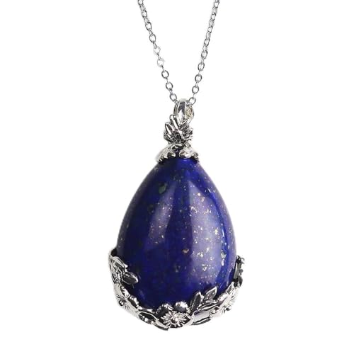 Vifaleno Natürliche Lapislazuli Tropfen-Halskette mit Edelstahlkette – 27x40x9 mm, 45 cm Länge Vifaleno Natürliche Lapislazuli Tropfen-Halskette mit Edelstahlkette – 27x40x9 mm, 45 cm Länge von Vifaleno