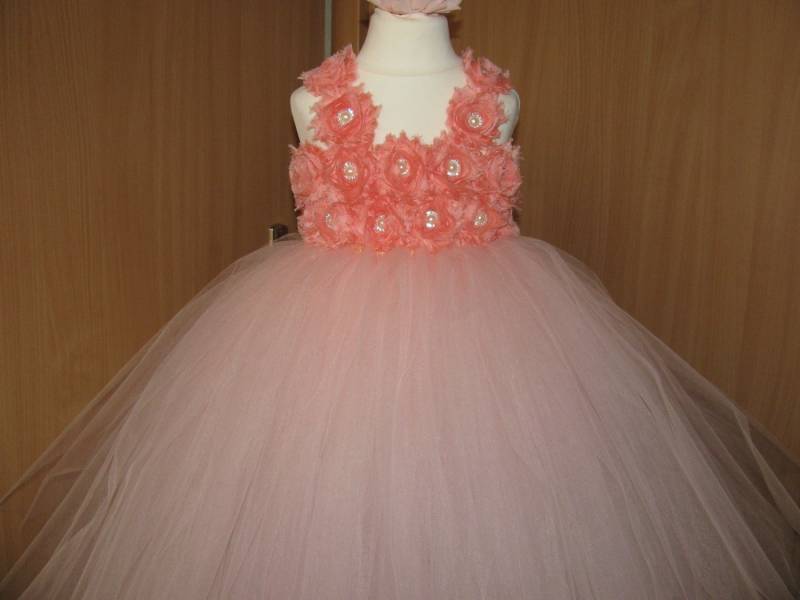 Blumen Mädchen Kleid Blush Tüll Erste Birhtday Outfit Geburtstag Tutu Hochzeit Kleinkind Ballkleid 1 2 3 4T/5 6 von Viffi