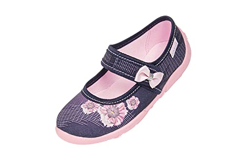 Viggami Mädchen Hausschuhe für Kindergarten Kita mit Klettverschluss und Einlagesohle aus Leder Kamila 32 EU von Viggami