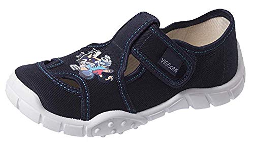 Viggami Jungen Hausschuhe Textilschuhe Adas (Dunkelblau, 26) von Viggami