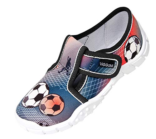 Viggami Hausschuhe für Jungen mit atmungsaktiver Sohle und Innensohle aus Leder Olek(Multicolor, 30 EU) von Viggami