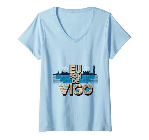 Damen Eu Son de Vigo - Galicisches Design T-Shirt mit V-Ausschnitt Damen Eu Son de Vigo - Galicisches Design T-Shirt mit V-Ausschnitt von VigoVibe