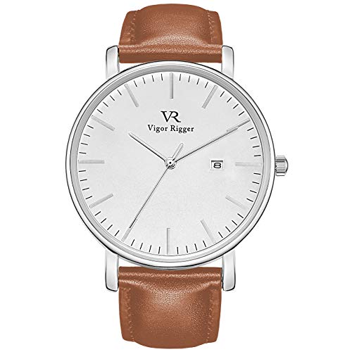 BUREI Vigor Rigger Herren Quarzuhr ultradünne Schwarz Armbanduhr für Herren Classic Minimalistisches Design mit Datum Kalender und Weiches Lederband BUREI Vigor Rigger Herren Quarzuhr ultradünne Schwarz Armbanduhr für Herren Classic Minimalistisches Design mit Datum Kalender und Weiches Lederband von Vigor Rigger