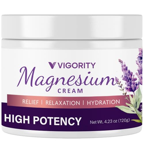 Magnesium-Schlafcreme – Magnesium-Lotion für Beinkrämpfe, beruhigendes Magnesium mit Lavendel, Vitamin E und Sheabutter, sicher für Kinder und Schwangere, 100 ml von Vigority