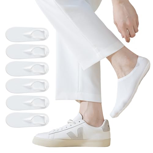 Vihir 6 Paar Herren Sneaker Socken, Atmungsaktiv No Show Socks Mit Silikonpad, Atmungsaktiv Rutschfeste Kurzsocken Füßlinge, Low Cut Knöchelsocken Sommer Unsichtbar Im Schuh, Größe 39-42 von Vihir