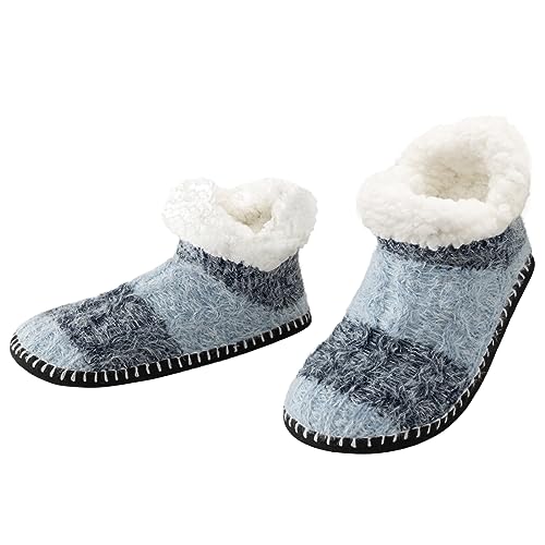 Vihir Hüttensocken Herren & Damen & Winter, Rutschfeste Hausschuh Socken, Slipper Socken, Dicke Pantoffel Socken, Weiche Stoppersocken, Warme Hüttensocken Winter Weihnachtssocken Geschenk 1 Paar von Vihir