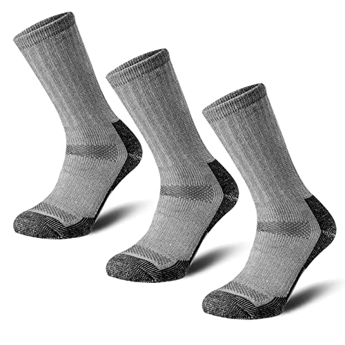 Vihir Merino Wolle Socken Herren & Damen Wandersocken 3 Paar, 80% Merinowolle zum Stricken Trekkingsocken zum Wandern Laufen & Rennradfahren Socken, Wollsocken Business & Freizeit, Atmungsaktiv,39-46 von Vihir