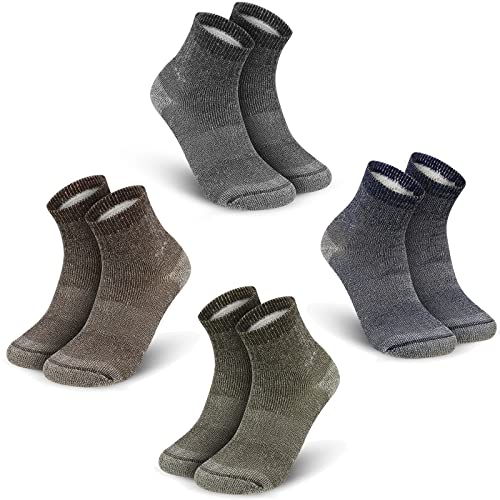 Vihir Merino Wolle Socken Herren & Damen Wandersocken 4 Paar, 80% Merinowolle zum Stricken Trekkingsocken zum Wandern Laufen & Rennradfahren Socken, Wollsocken Business & Freizeit, Atmungsaktiv,39-46 von Vihir