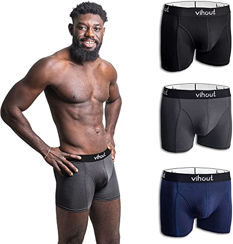 Vihout Boxershorts [Aus Holz] - Boxershorts Herren im 3er Pack - Unterhosen Männer in S-XXL Herren Unterhosen - Sportunterwäsche Herren auch für den Alltag von Vihout