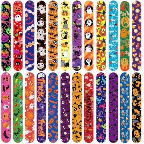 Viicoor Halloween Slap Armbänder für Kinder, 24 Stück, Snap Bands für Kinder Party-Accessoires (Halloween-24P) von Viicoor